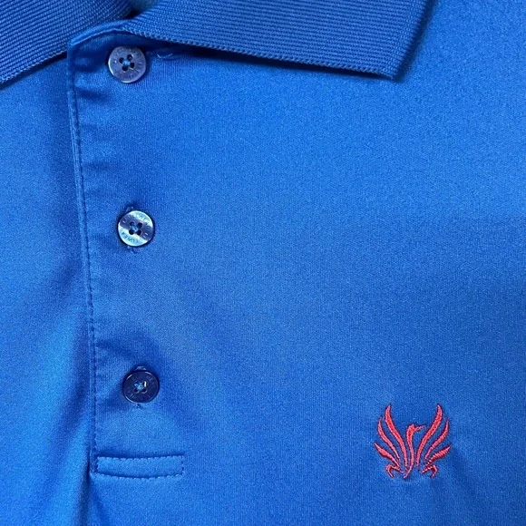 Milburn Country Club Polo Shirt Royal Blue Mens Golf Moisture Wicking Size M - Picture 2 of 11